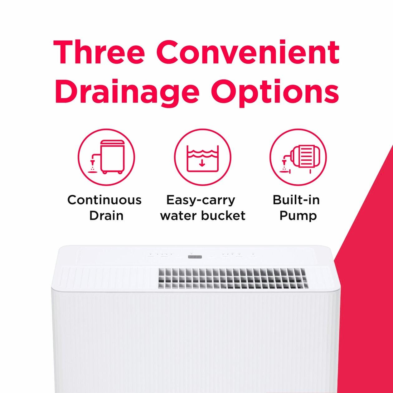 Frigidaire FHDP5033W1 50 Pint Built-In Pump Dehumidifier