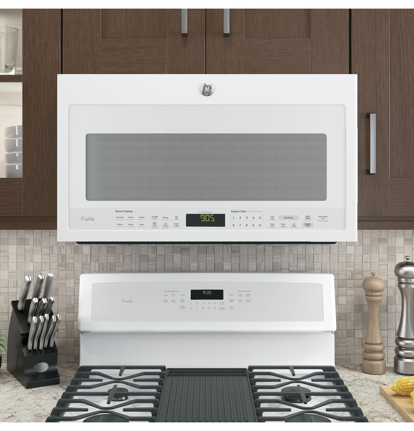 PVM9005DJWW GE Profile™ Series 2.1 Cu. Ft. Over-the-Range Sensor Microwave Oven