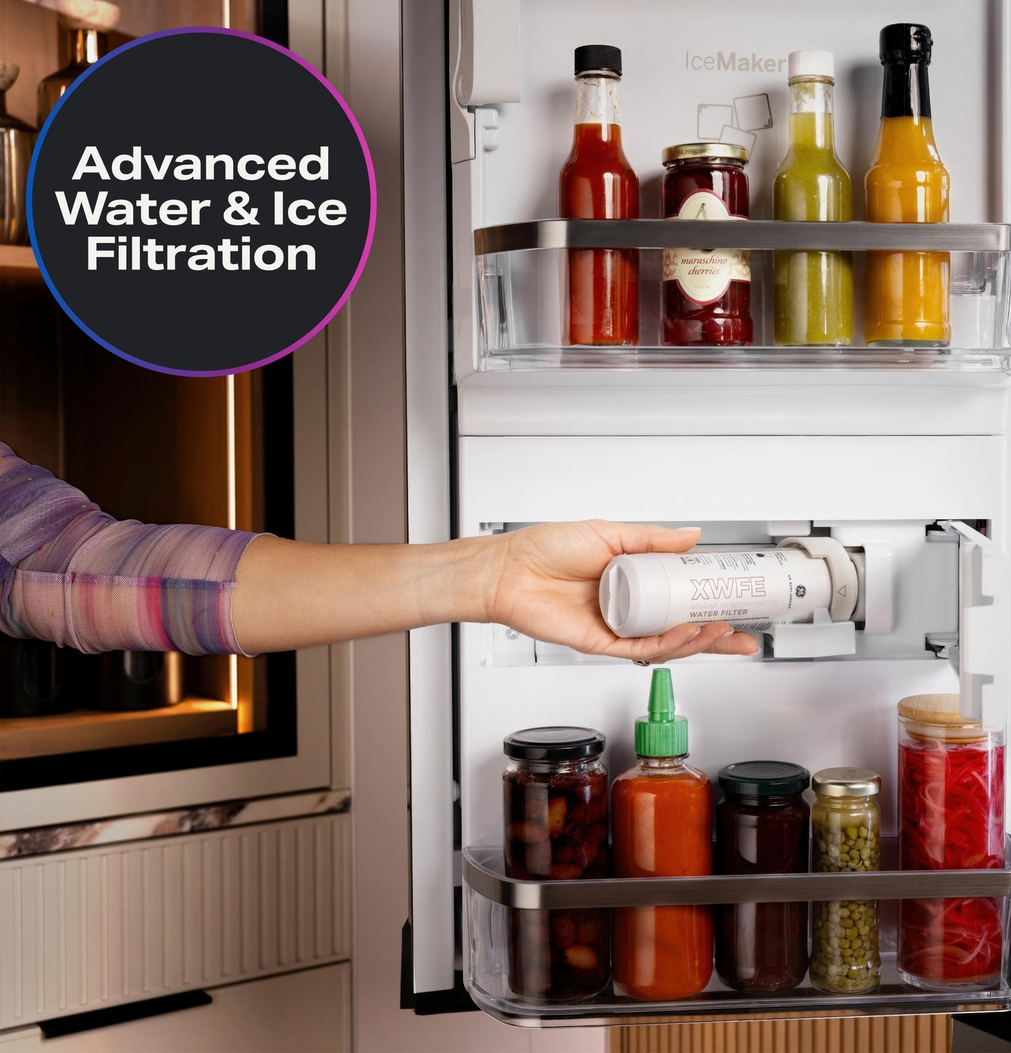 PVD28HYYFS GE Profile™ ENERGY STAR® 27.9 Cu. Ft. Smart 4-Door French-Door Refrigerator with Kitchen Assistant™