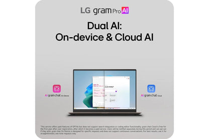 17Z90URPAU99U3 LG gram Pro Max 17 Inch Copilot+ PC, Windows 11 Home, Lightweight Dual AI Touchscreen Laptop, Intel® Core™ Ultra 9, NVIDIA RTX 5050, 32GB RAM, 1TB SSD, Bronze