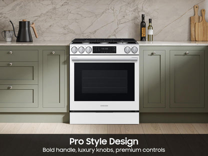 Samsung NSG80H60SW Bespoke Smart Slide-in Gas Range Pro Style Design  Air Fry Max  True Convection