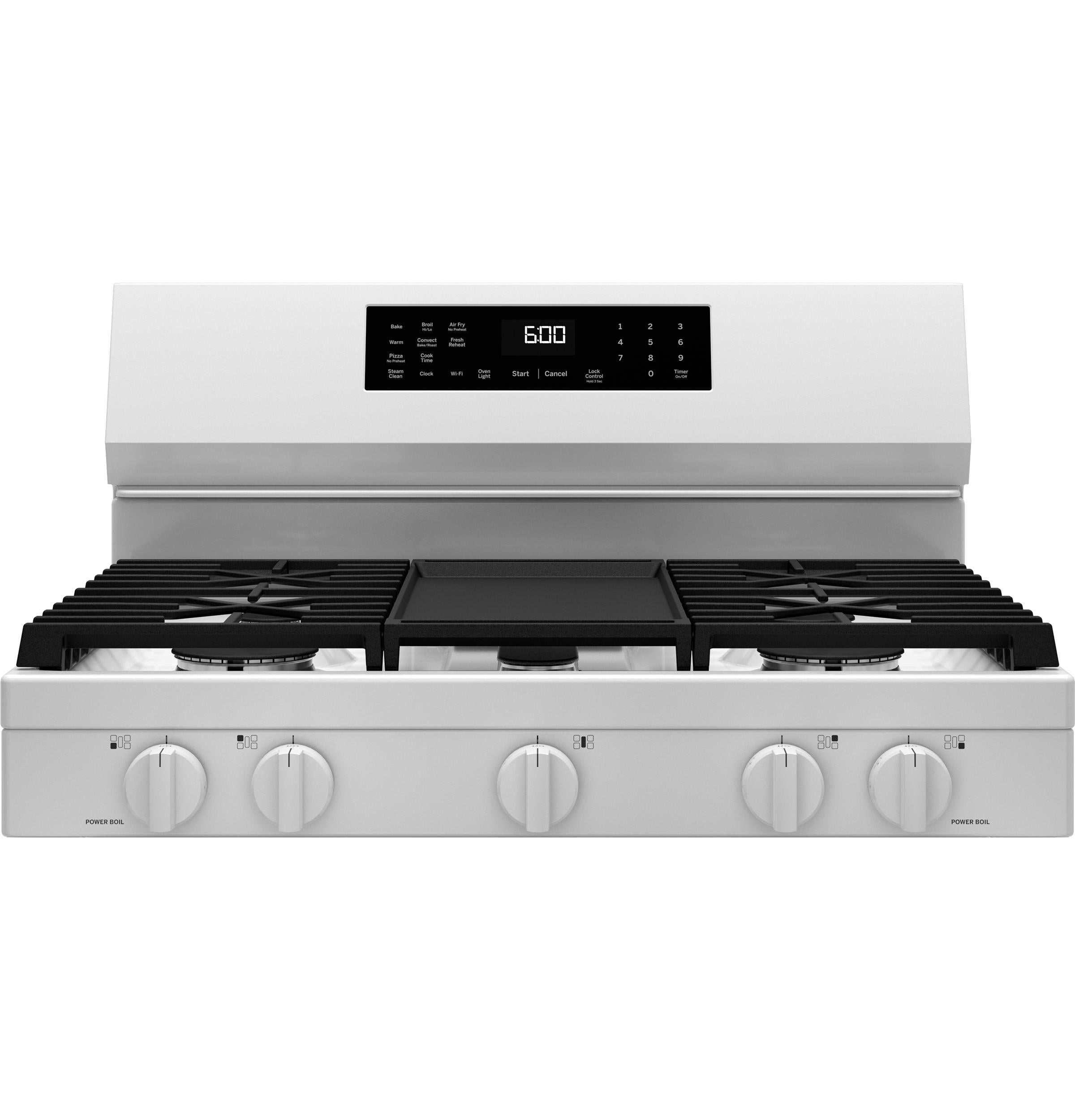 GGF600AVWW GE® 30" Free-Standing Gas Convection Range with No Preheat Air Fry and EasyWash™ Oven Tray