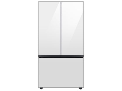 Samsung RF30BB620012 Bespoke 3-Door French Door Refrigerator 30 cu. ft. in White Glass with AutoFill Water Pitcher