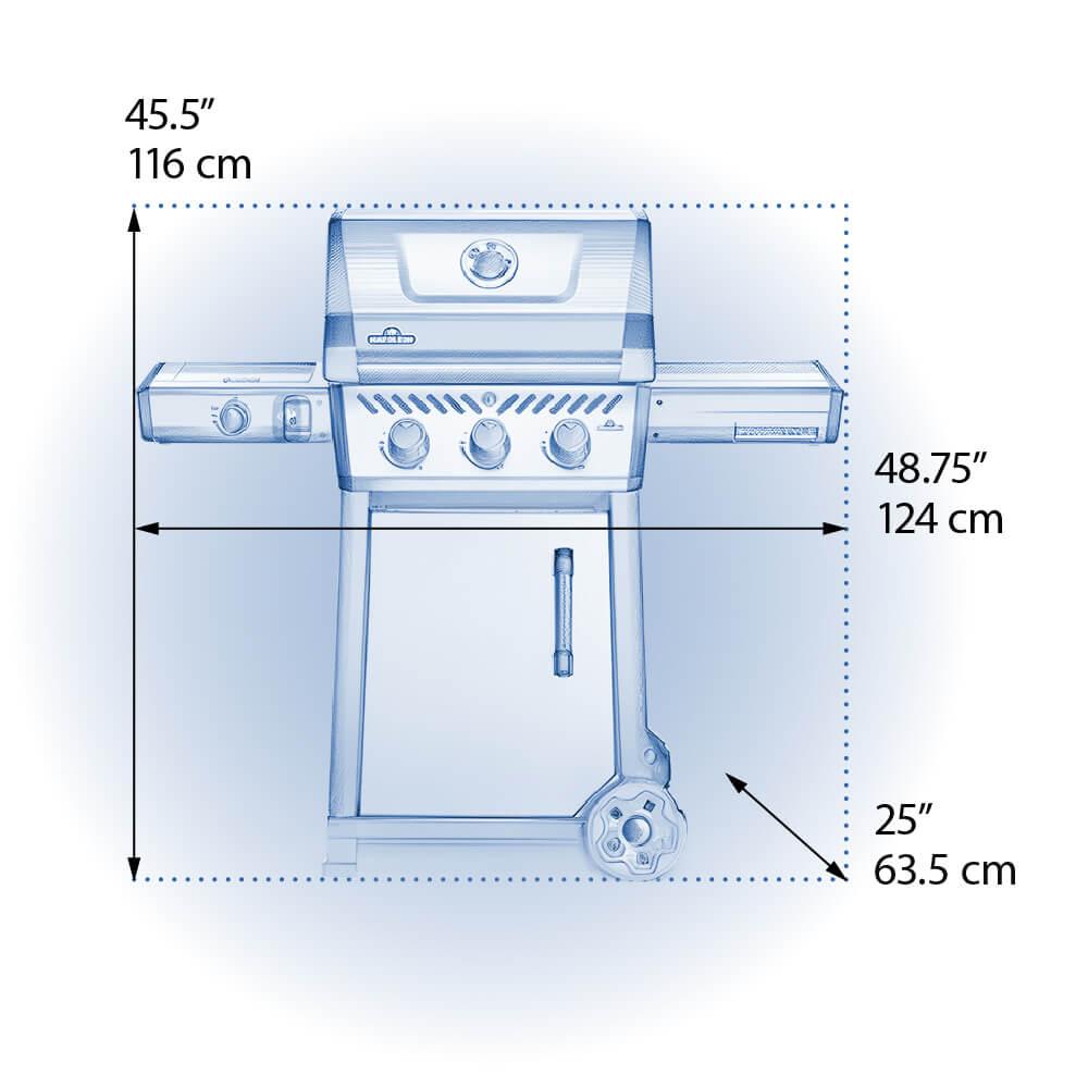 Napoleon Bbq F365DSBPGTECP Freestyle 365 SB with Range Side Burner , Propane, Graphite Grey