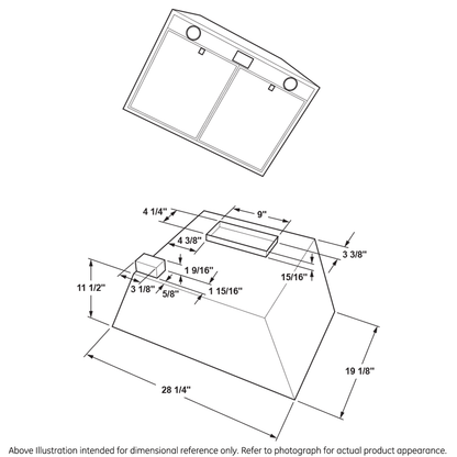 Cafe UVC9300SLSS 30" Smart Designer Custom Insert w/ Dimmable LED Lighting