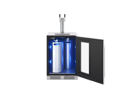 PRKB24C01AG Presrv Kegerator & Beverage Cooler, 24in Under Cabinet, SS+Glass, Reverse Door, 1 Zone