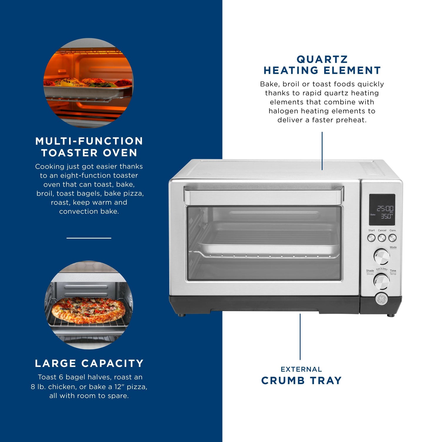 G9OCABSSPSS GE Quartz Convection Toaster Oven