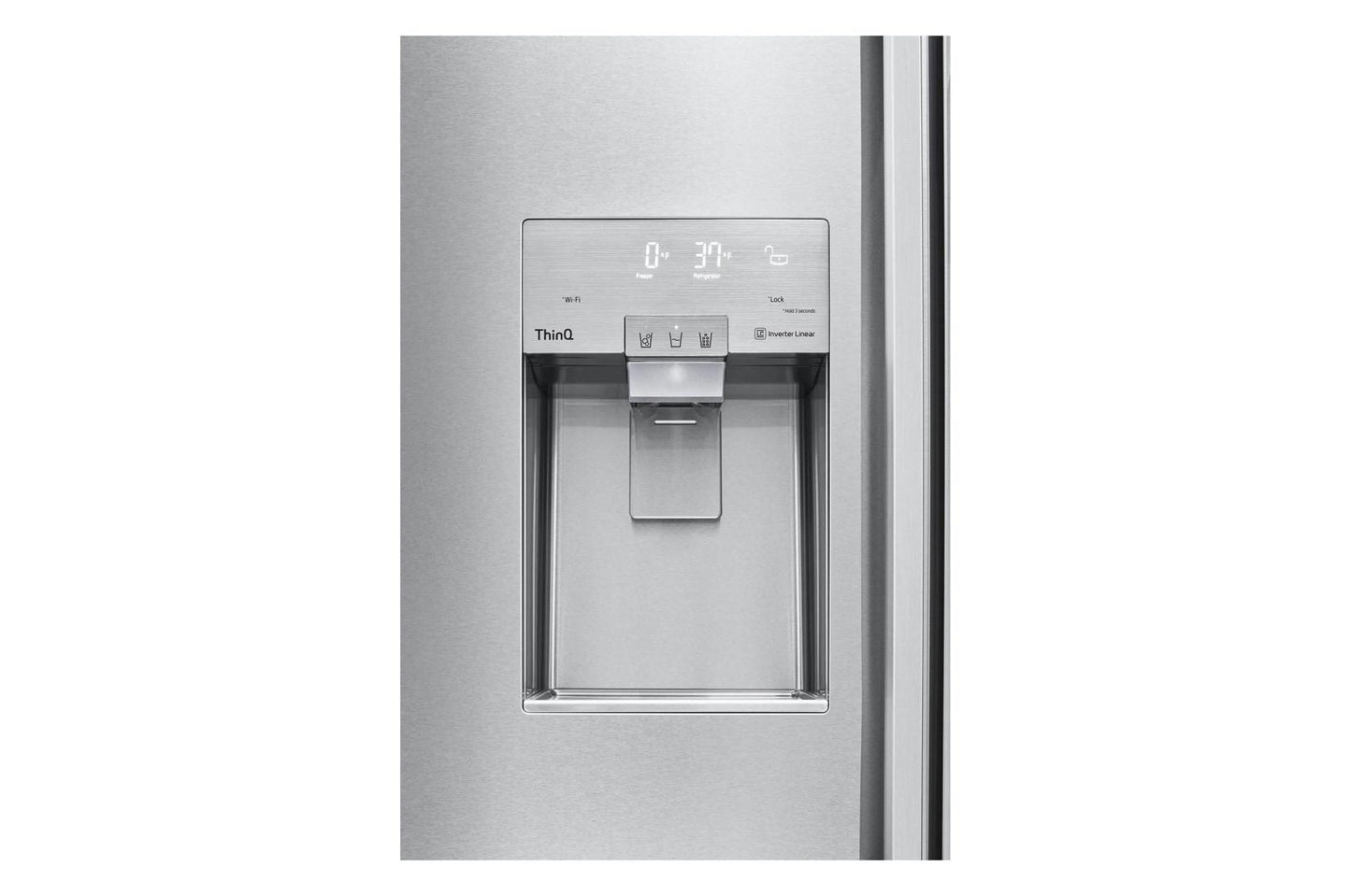 US26WBB92S LG SIGNATURE 26 cu. ft. Smart Side-by-Side Built-In Refrigerator with Ice & Water Dispenser