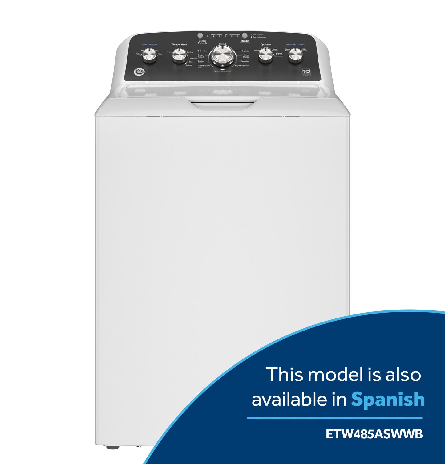 GTW485ASWWB GE® 4.5 cu. ft. Capacity Washer with Stainless Steel Basket, Cold Plus and Wash Boost