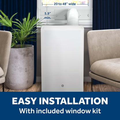 APLS08WWF GE® 8,000 BTU Class Smart Portable Air Conditioner for Medium Rooms up to 350 sq ft. (8,100 BTU DOE)