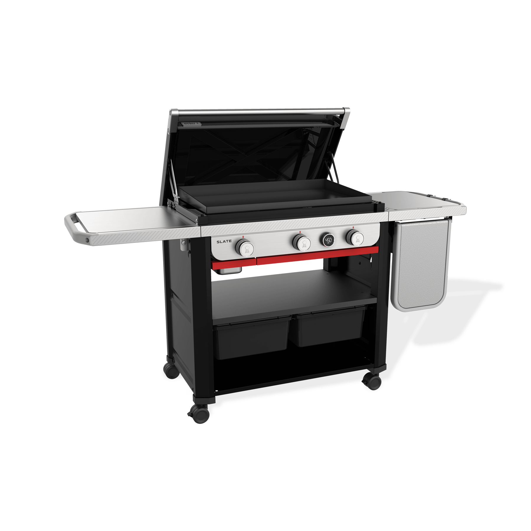 Weber Slate™ 30" Rust-Resistant Griddle with extendable side table - Black