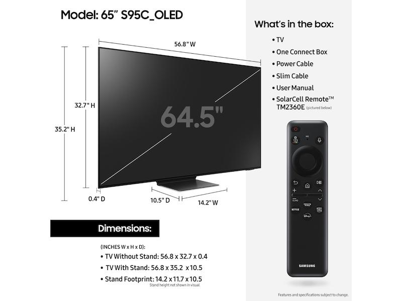 Samsung QN65S95CAFXZA 65" Class OLED S95C