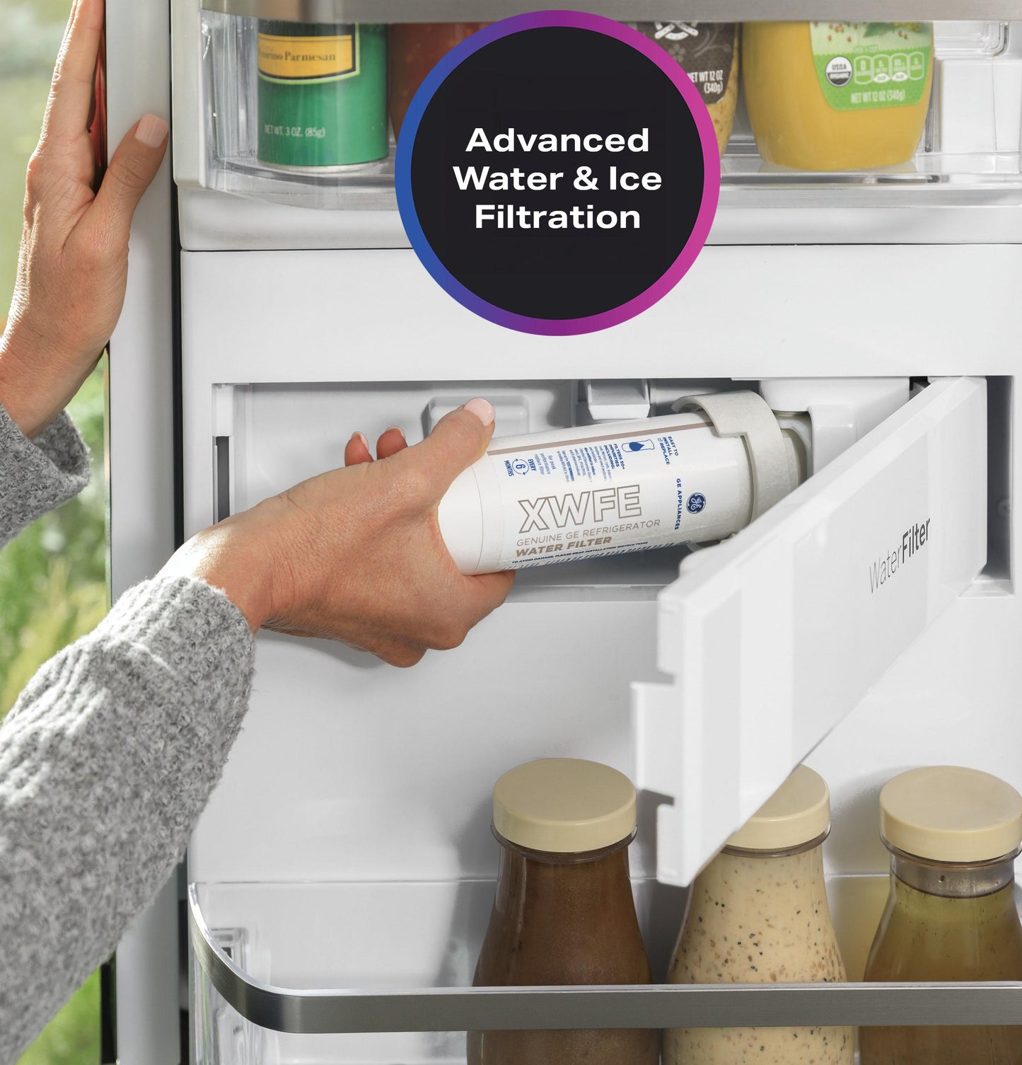 PXD22BYPFS GE Profile™ 22.4 Cu. Ft. Smart Counter-Depth Fingerprint Resistant 4-Door French-Door Refrigerator with Door In Door