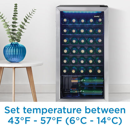 DWC036A1BSSDB6 Danby 36 Bottle Free-Standing Wine Cooler in Stainless Steel