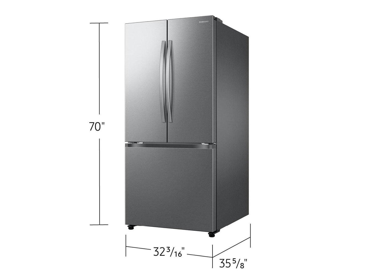 Samsung RF25C5A01SR Bespoke AI 3-Door French Door Auto Ice Maker  All-Around Cooling  25 cu.ft.