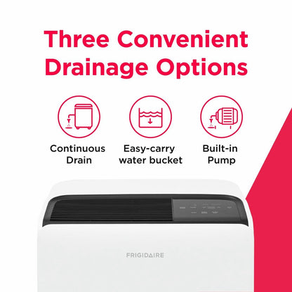 Frigidaire FHDP6033W1 60 Pint Built-In Pump Dehumidifier