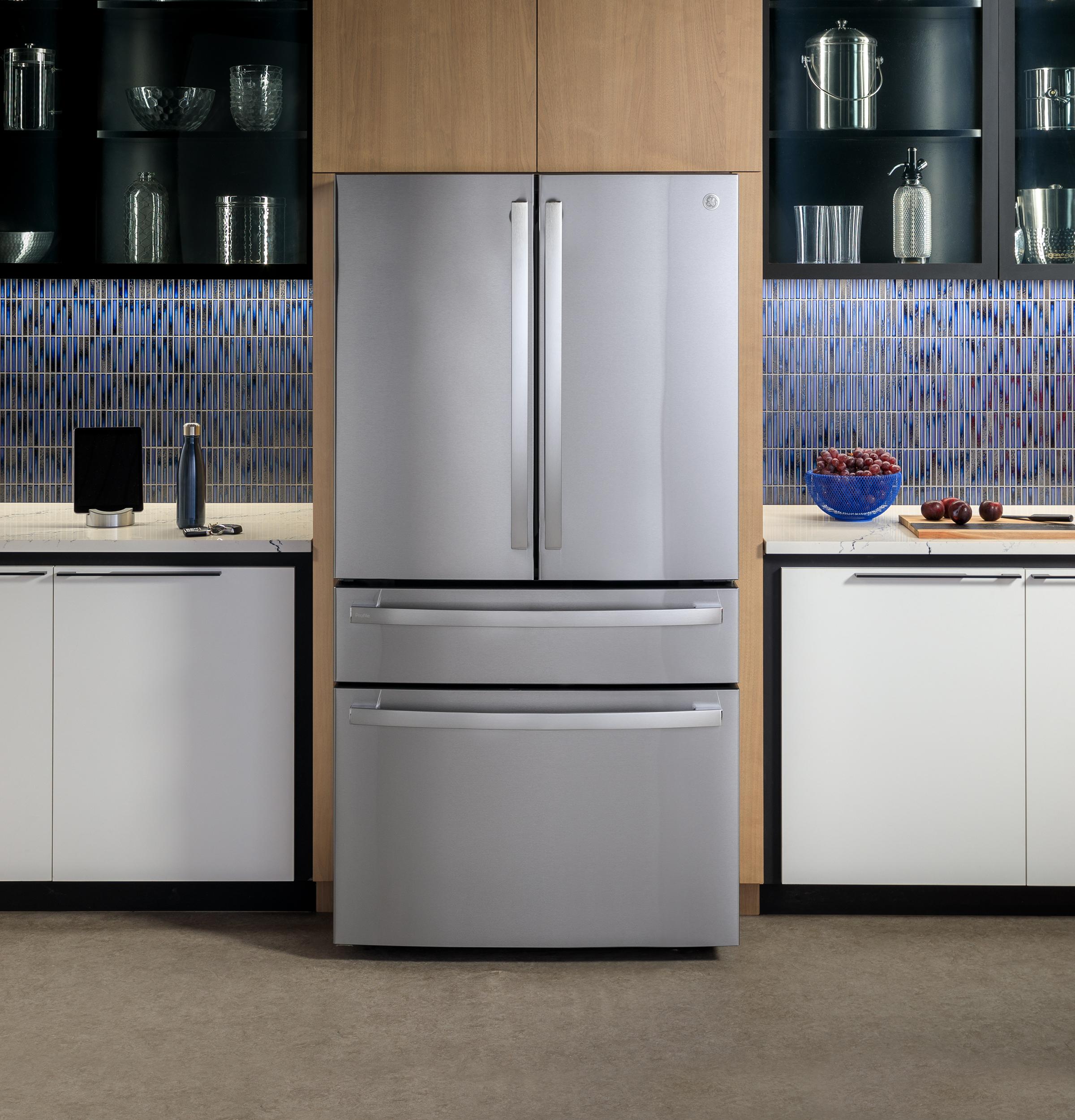 PGD29BYTFS GE Profile™ Series ENERGY STAR® 29 Cu. Ft. Smart Fingerprint Resistant 4-Door French-Door Refrigerator with Door In Door