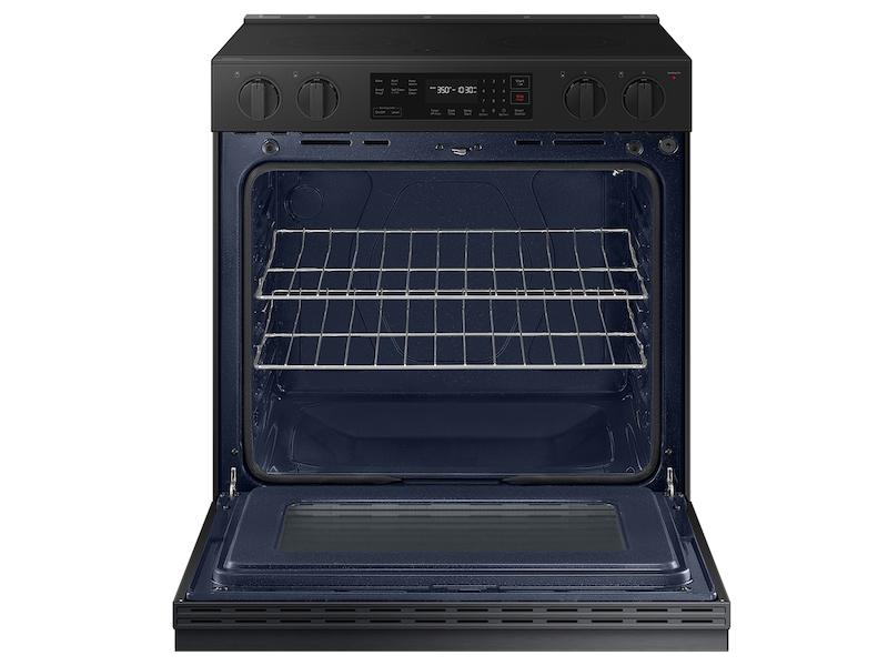 Samsung NSE6DG8100MT Bespoke 6.3 cu. ft. Smart Slide-In Electric Range with Precision Knobs in Matte Black Steel