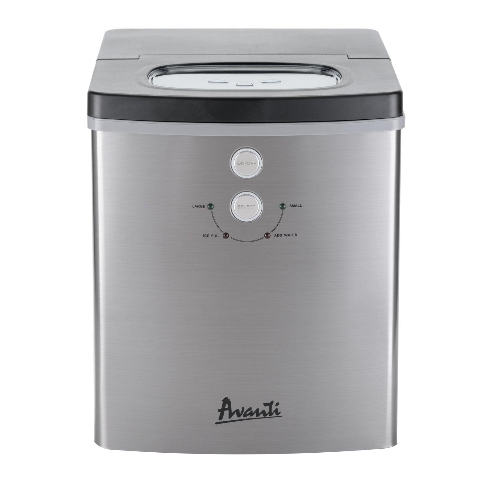 Avanti Portable Countertop Ice Maker - Black Stainless Steel / 33 lbs