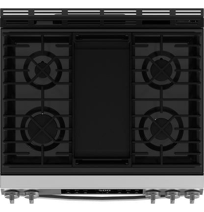 GGS500SVSS GE® 30" Slide-In Front Control Gas Range with Crisp Mode