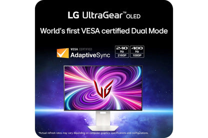 Lg 32GS95UVW 32 Inch UltraGear™ OLED Dual Mode 4K UHD 240Hz or FHD 480Hz 0.03ms G-Sync Compatible Gaming Monitor with Built In Speaker