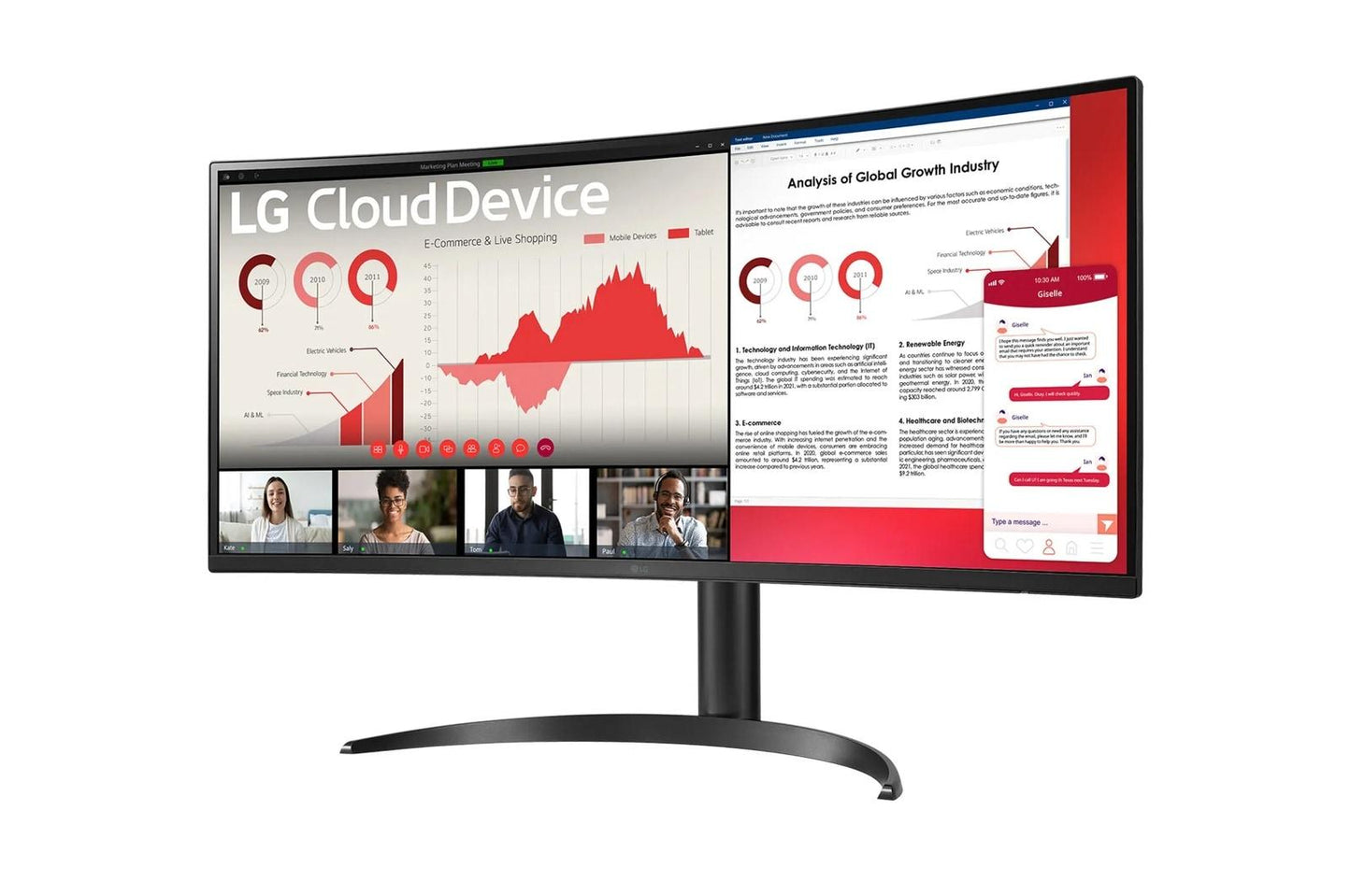 Lg 34CR651N6P 34" Curved AIO Thin Client with Intel Pentium Quad Core, 8GB DDR, 16GB eMMC, USB2.0, USB Type-C, Tilt Height Adjust