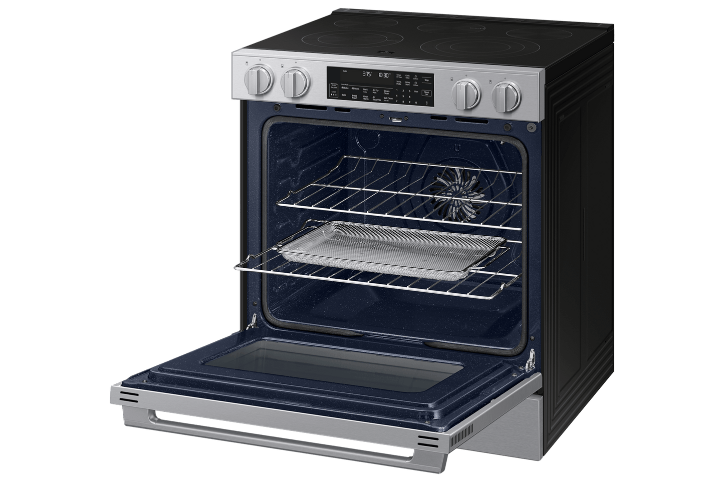 Samsung NSE90H63SR Bespoke Smart Slide-in Electric Range Pro Style Elite Design  Illuminated Knobs  Air Fry Max