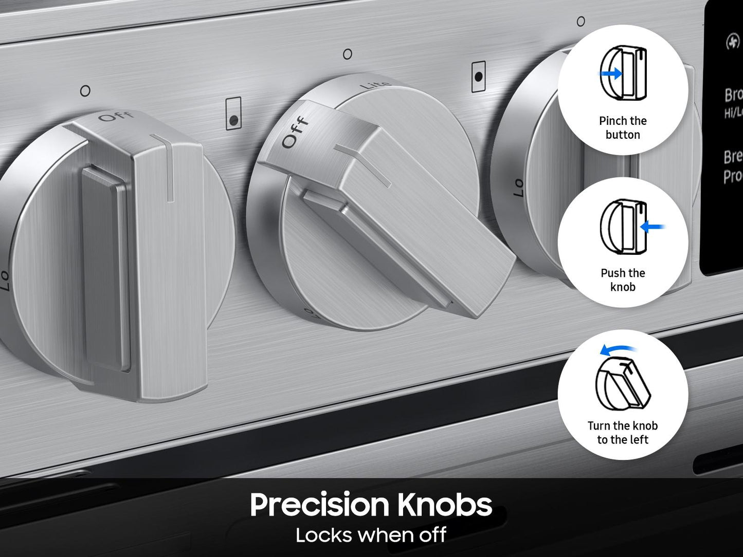Samsung NSG70H60SR Bespoke Smart Slide-in Gas Range Pro Style Design  Air Fry Max  Precision Knobs