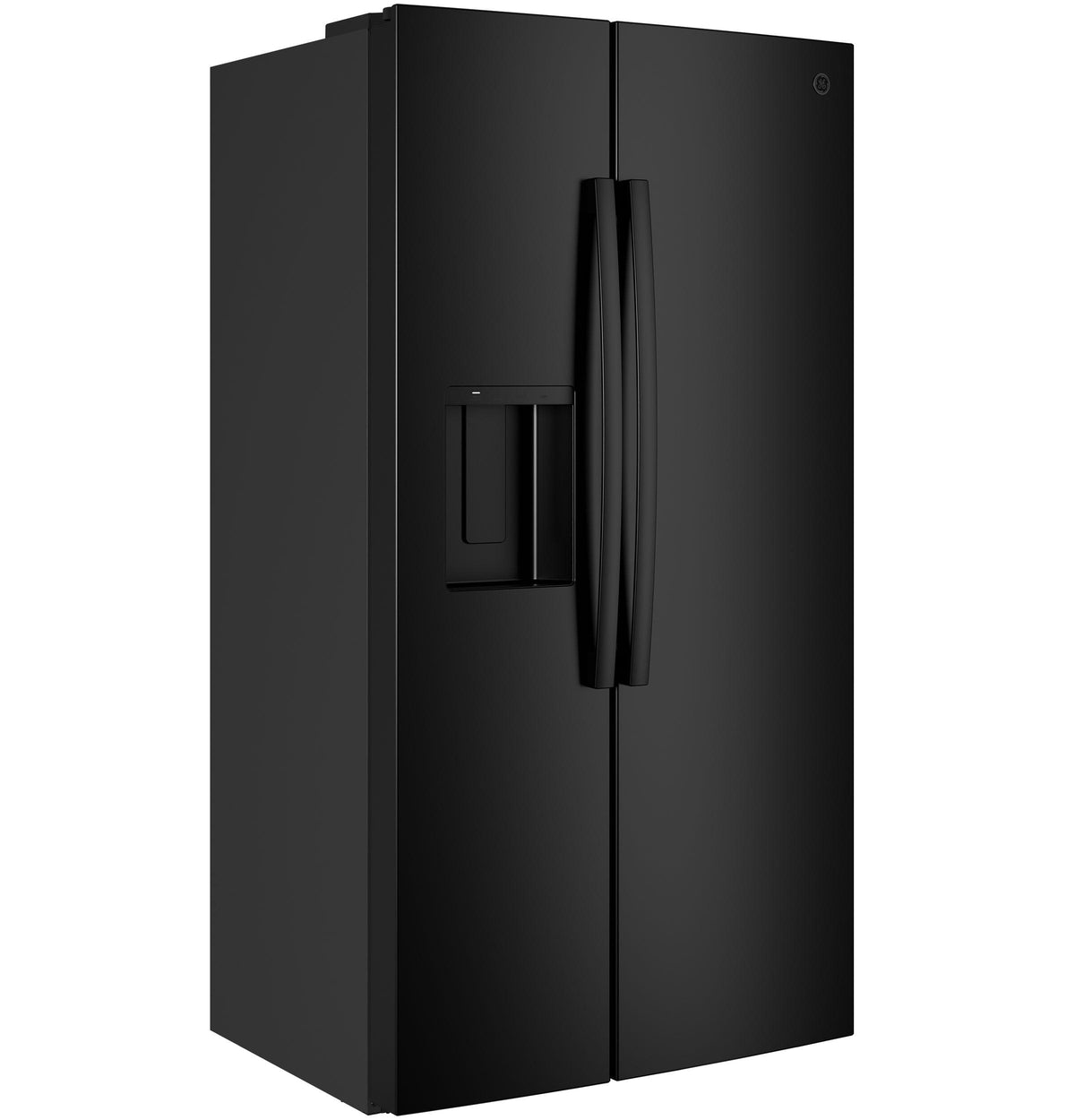 GZS24NGYBB GE® 23.6 Cu. Ft. Counter-Depth Side-By-Side Refrigerator with Extra Tall Dispenser and In-Door Icemaker