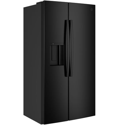 GZS24NGYBB GE® 23.6 Cu. Ft. Counter-Depth Side-By-Side Refrigerator with Extra Tall Dispenser and In-Door Icemaker