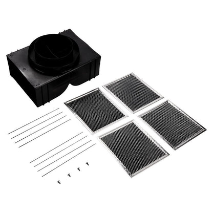 Whirlpool W11430922 Range Hood Island Recirculation Kit with 2 Charcoal Filters, 4 Clips, and a Deflector Damper - Silver