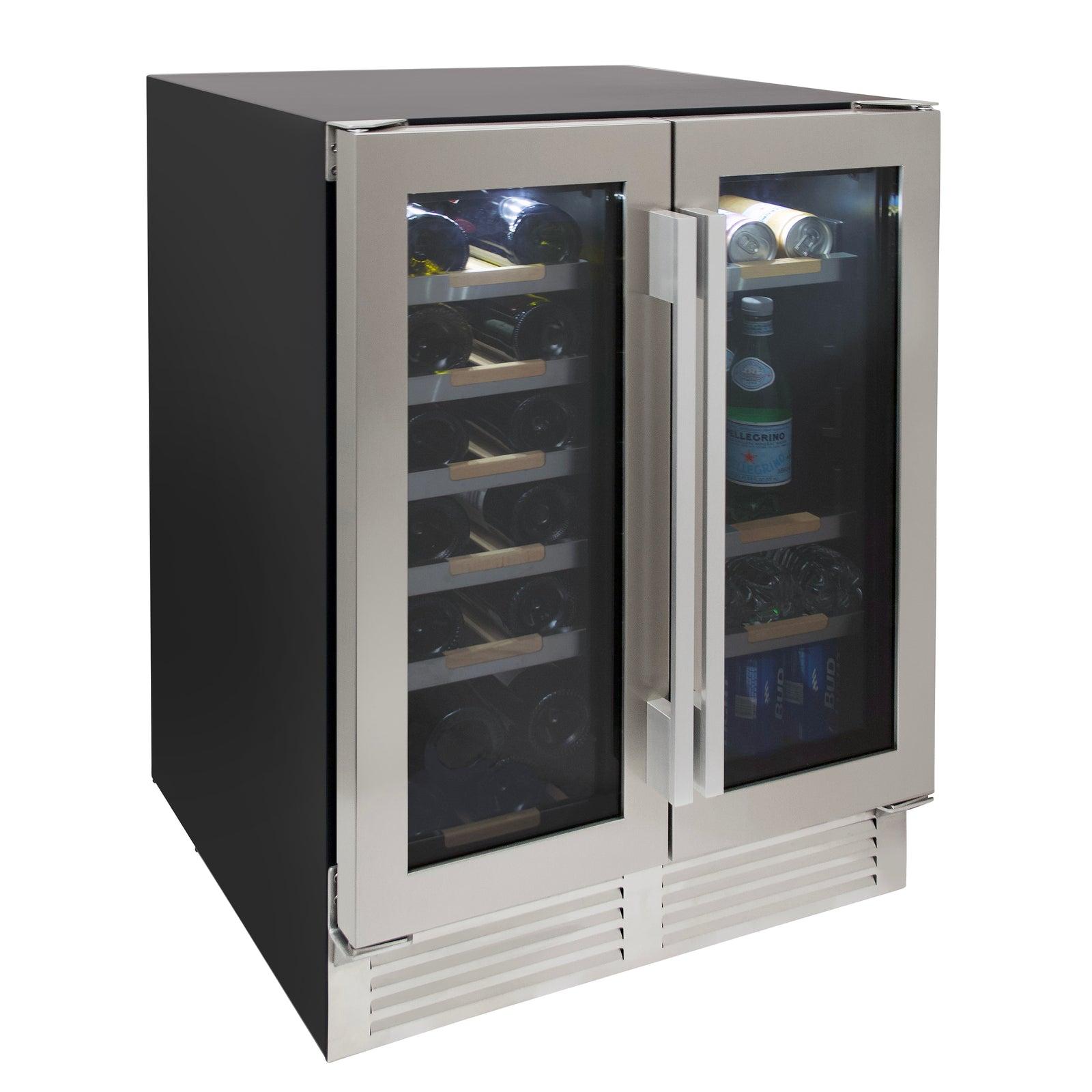 WBE1956Z3S Avanti ELITE Side by Side Wine and Beverage Cooler - Stainless Steel / 19 Bottles / 56 12 oz. Cans