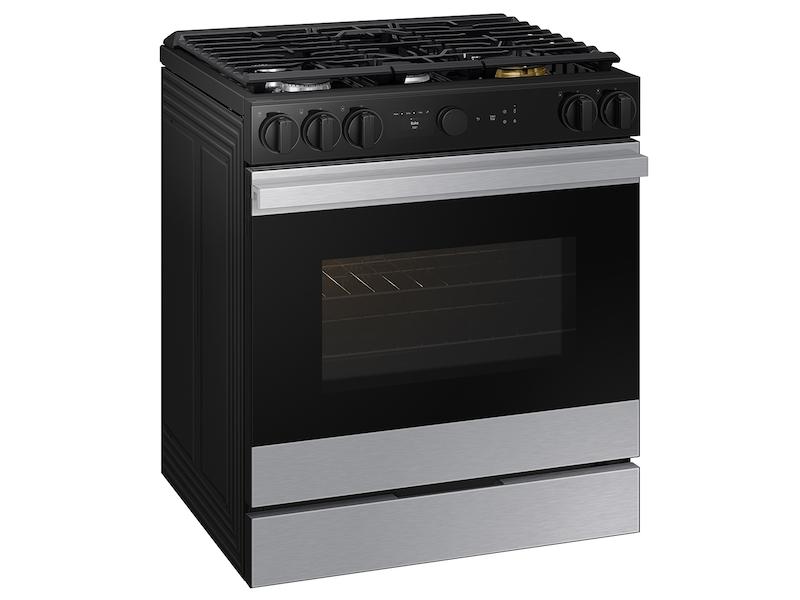 Samsung NSG6DG8700SR Bespoke 6.0 cu. ft. Smart Slide-In Gas Range with Smart Oven Camera & Illuminated Precision Knobs in Stainless Steel