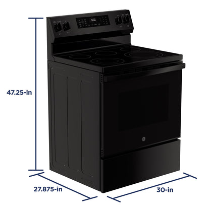 GRF600AVBB GE® ENERGY STAR® 30" Free-Standing Electric Convection Range with No Preheat Air Fry and EasyWash™ Oven Tray