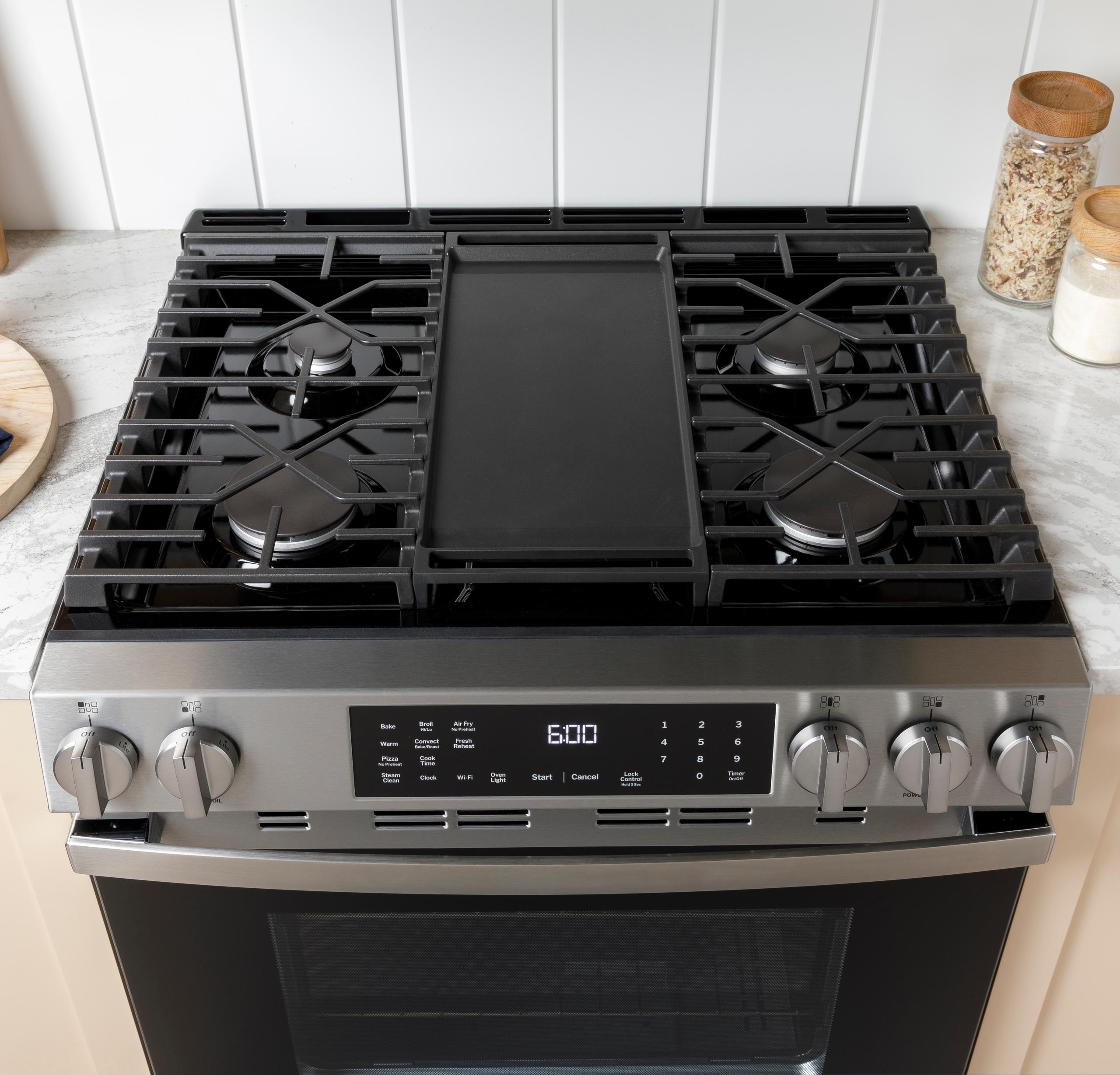 GGS500PVSS GE® 30" Slide-In Front-Control Gas Range with Crisp Mode