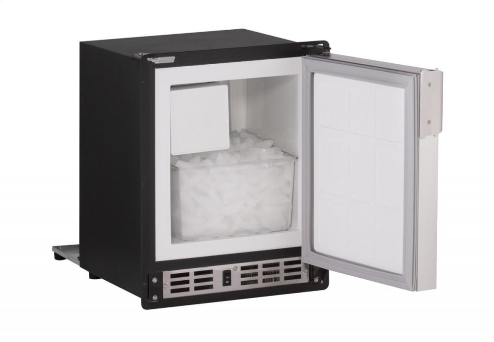U-Line 15" Marine Crescent Ice Maker Stainless Solid Field Reversible