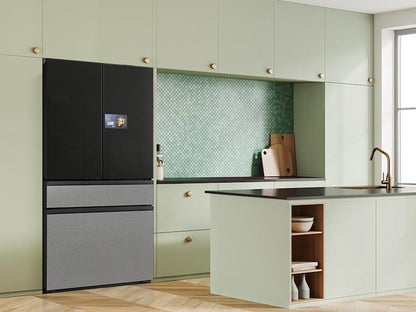 Samsung RF90F23BECR Bespoke 23 cu. ft. Counter Depth 4-Door French Door Refrigerator with AI Home & AI Vision Inside™ in Charcoal Glass and Stainless Steel