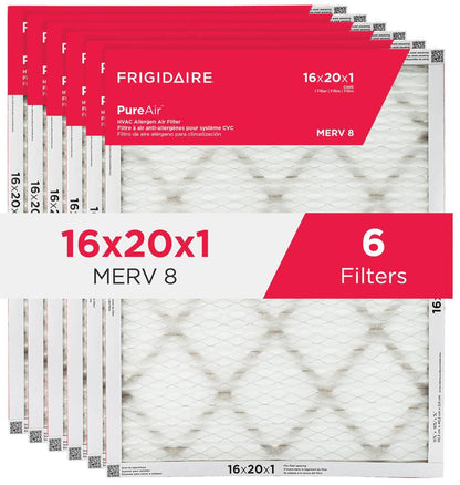 Frigidaire HVAC162086 PureAir® 16" x 20" x 1" MERV 8 Allergen Air Filter - 6 Pack