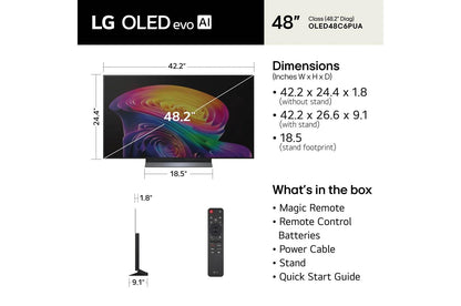 Lg OLED48C6PUA 48 Inch Class LG OLED evo AI C6 4K Smart TV 2026