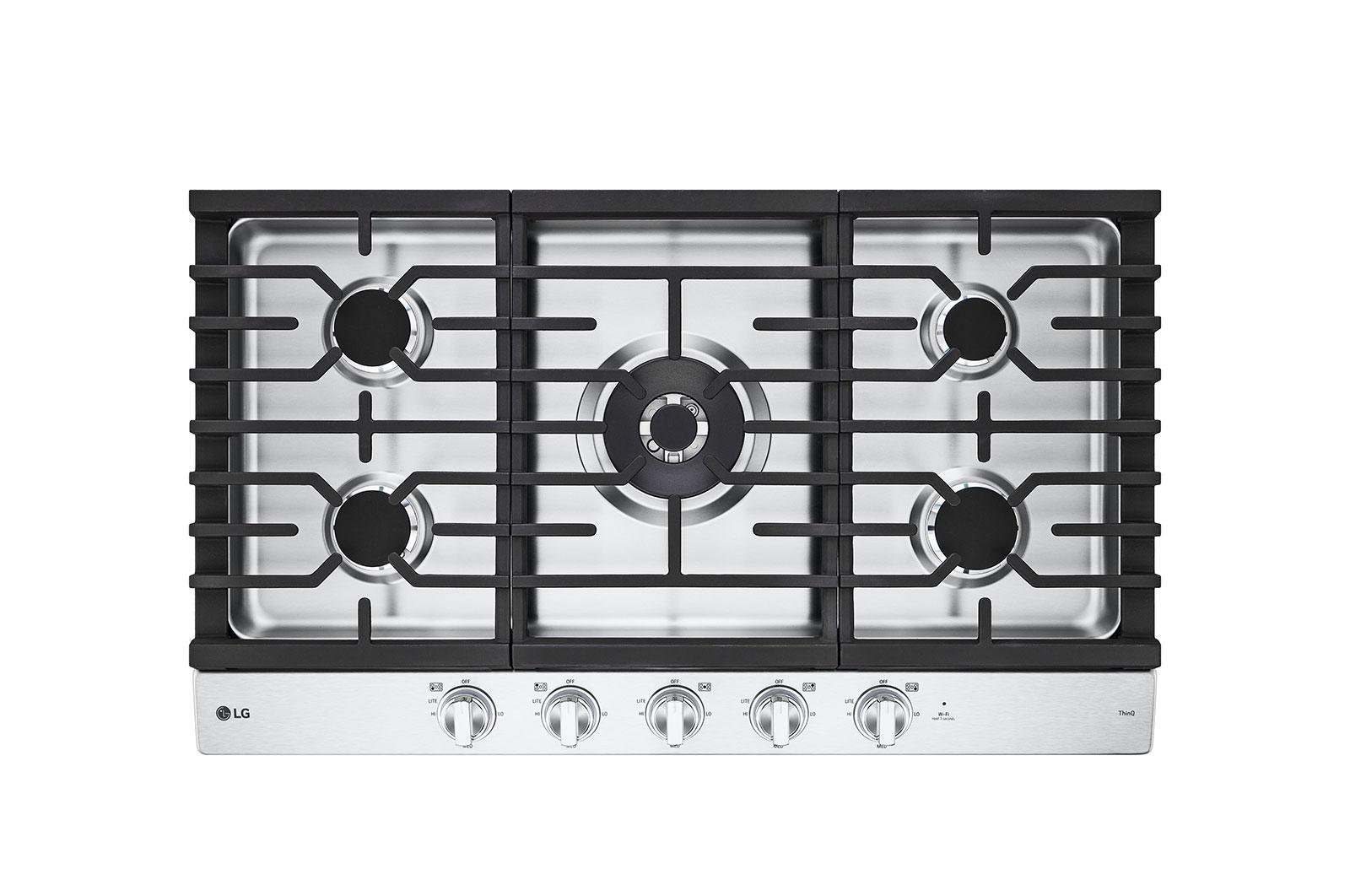 Lg 36" Smart Gas Cooktop with UltraHeat™ 22K BTU Dual Burner and LED Knobs