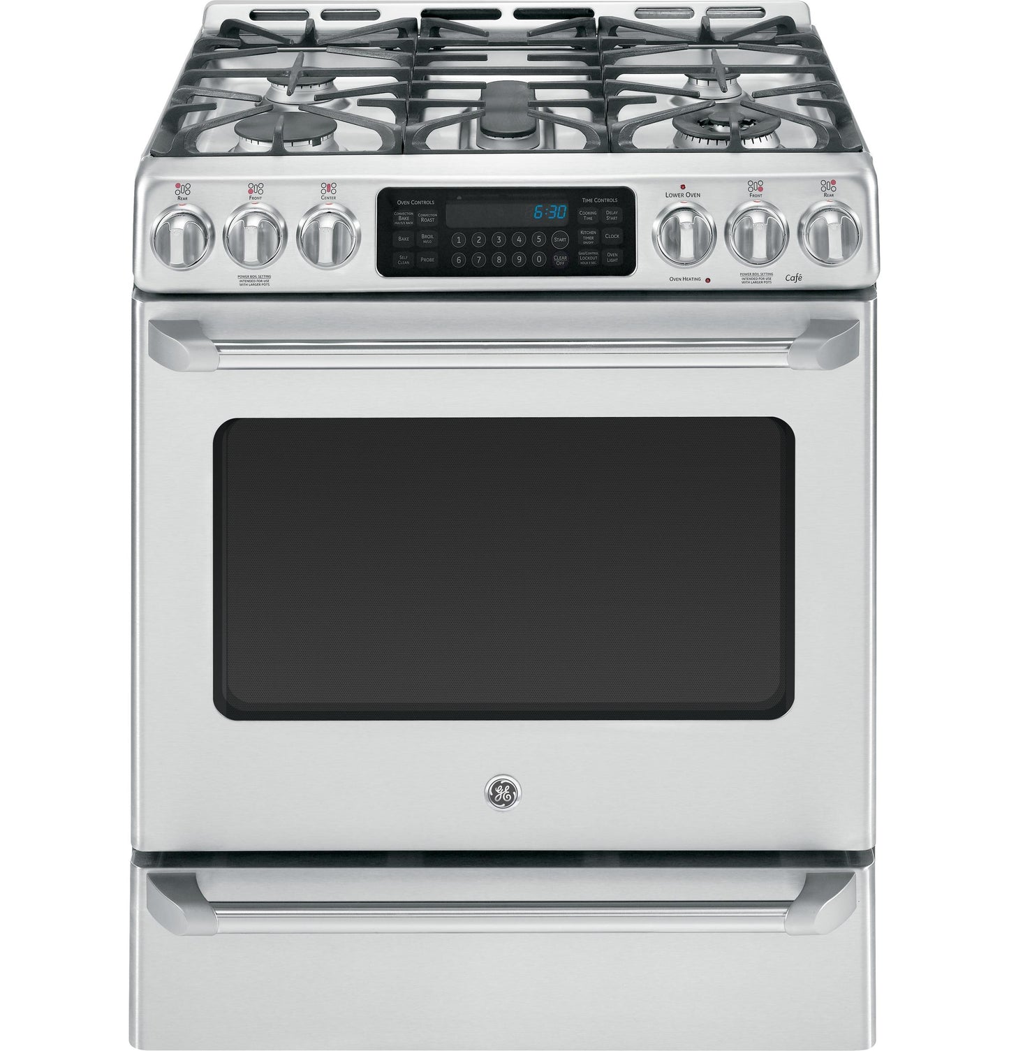 Cafe C2S985SETSS GE Caf(eback)™ Series Slide-In Front Control Dual-Fuel Range with Baking Drawer