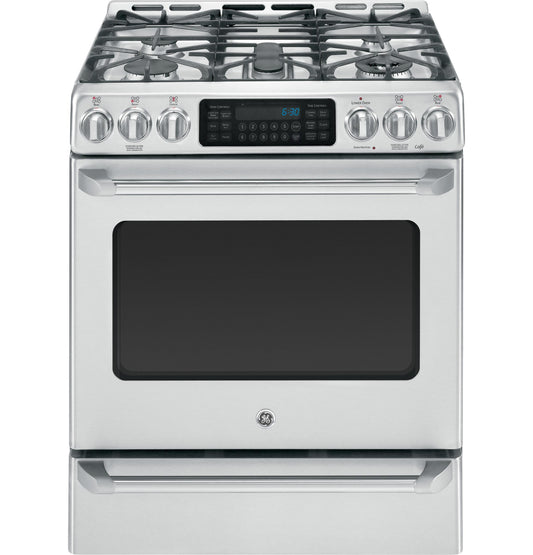 Cafe C2S985SETSS GE Caf(eback)™ Series Slide-In Front Control Dual-Fuel Range with Baking Drawer