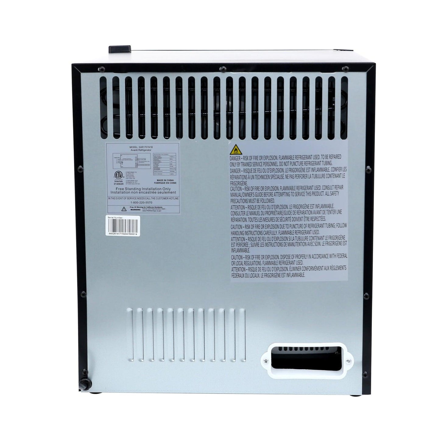 SAR1702N3S Avanti 1.7 cu. ft. Superconductor All Refrigerator - Stainless Steel