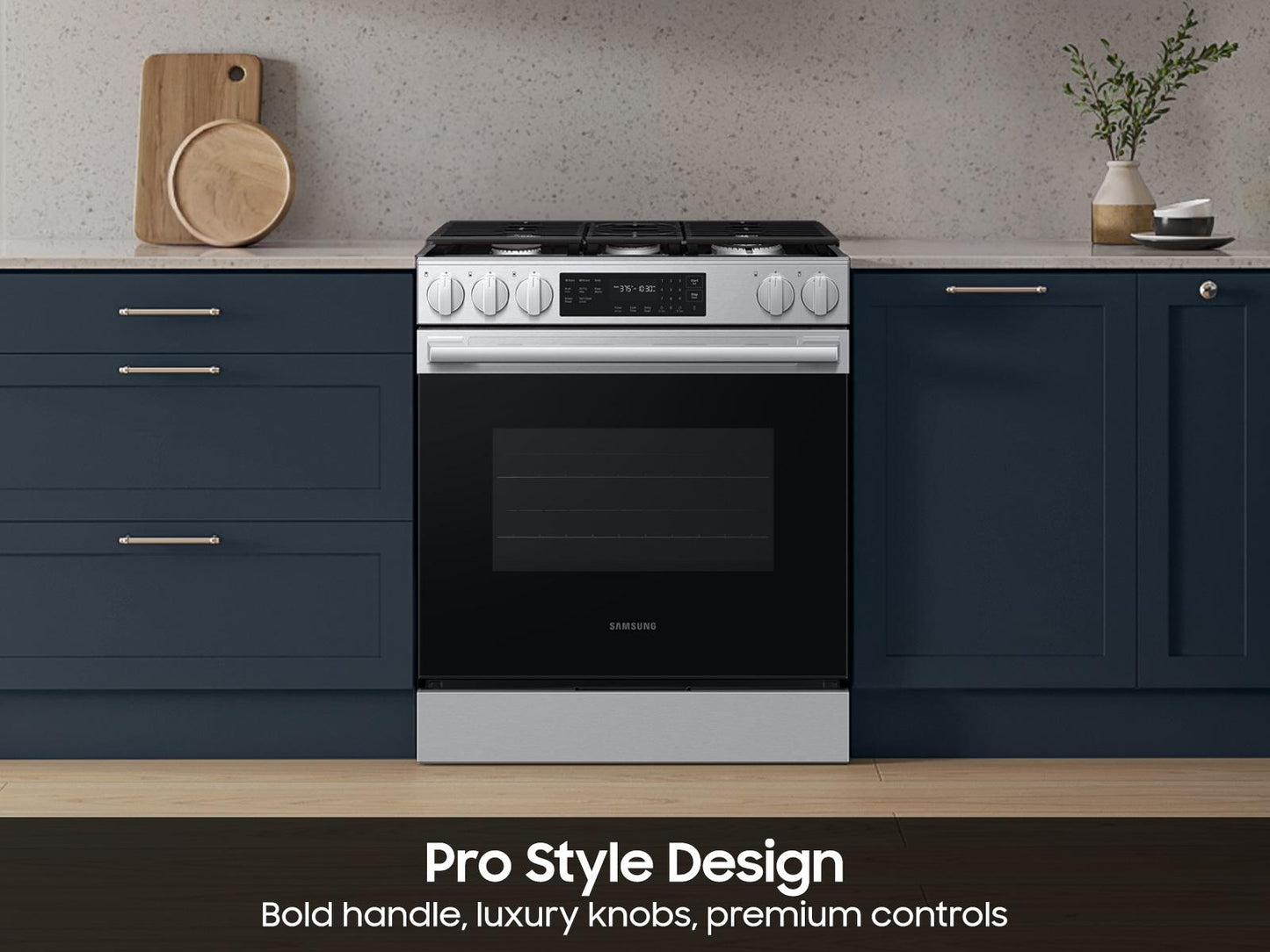 Samsung NSG70H60SR Bespoke Smart Slide-in Gas Range Pro Style Design  Air Fry Max  Precision Knobs