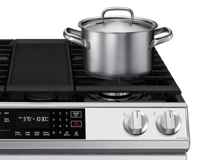Samsung NX60CB831512 Bespoke 6.0 cu. ft. Smart Slide-in Gas Range with Air Fry & Convection in White Glass