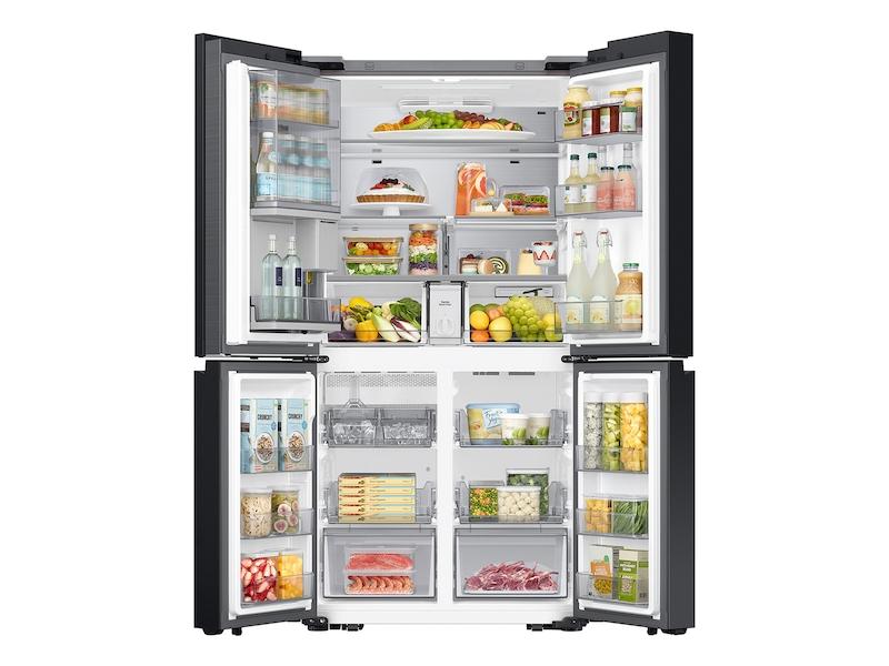 Samsung Bespoke Counter Depth 4-Door Flex™ Refrigerator (23 cu. ft.) with Beverage Zone™ and Auto Open Door in White Glass