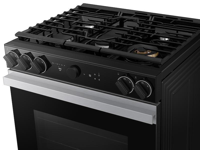 Samsung NSG6DG8700SR Bespoke 6.0 cu. ft. Smart Slide-In Gas Range with Smart Oven Camera & Illuminated Precision Knobs in Stainless Steel