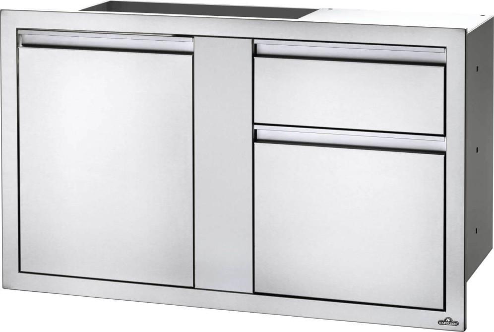 Napoleon Bbq BI42241D2DR 42 x 24 inch Large Single Door & Standard Drawer and Standard Drawer, Stainless Steel