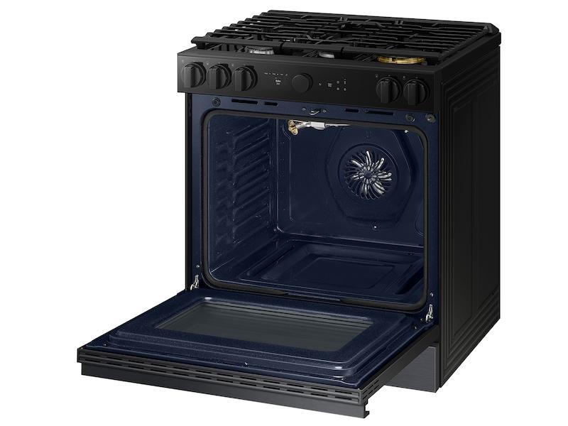 Samsung NSG6DG8500MT Bespoke 6.0 cu. ft. Smart Slide-In Gas Range with Air Sous Vide & Air Fry in Matte Black Steel