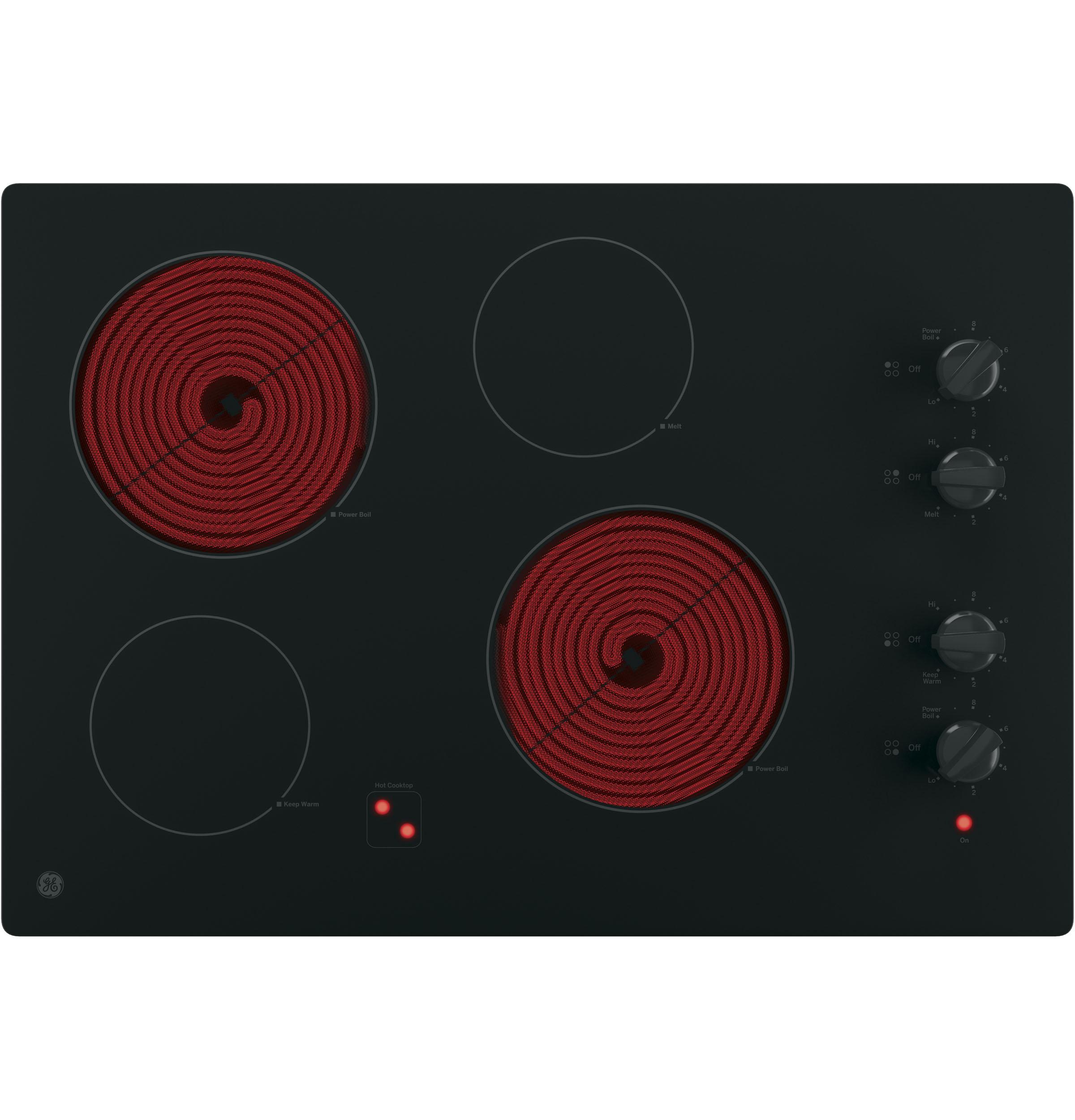 JP3030DWBB GE® 30" Built-In Knob Control Electric Cooktop